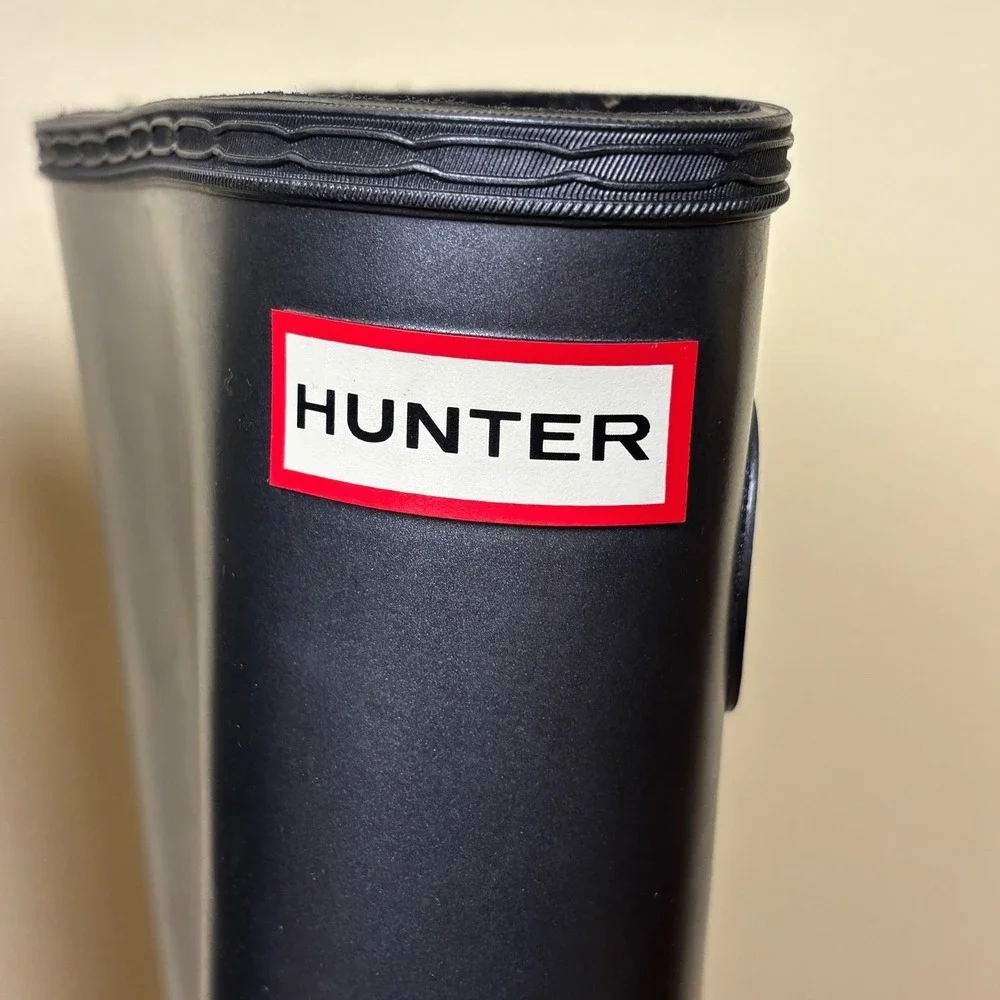 HUNTER Original Tall Nebula Waterproof Rain Boot Silver Women‎ Size 7 Rubber